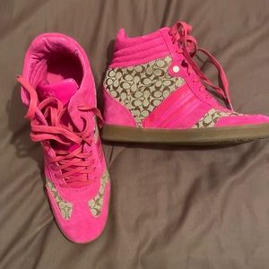 Coach Suede Wedge Sneakers